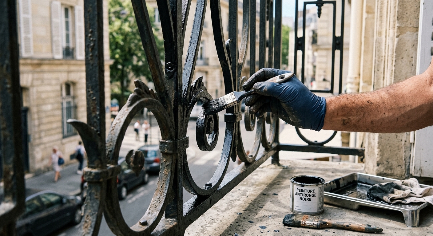 Peinture de ferronnerie et balcon