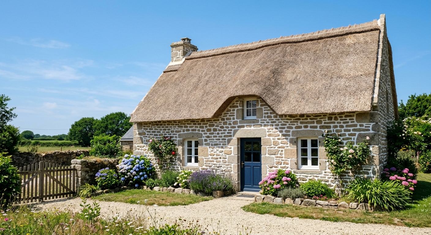 Façade de maison bretonne parfaitement nettoyée à Landivisiau