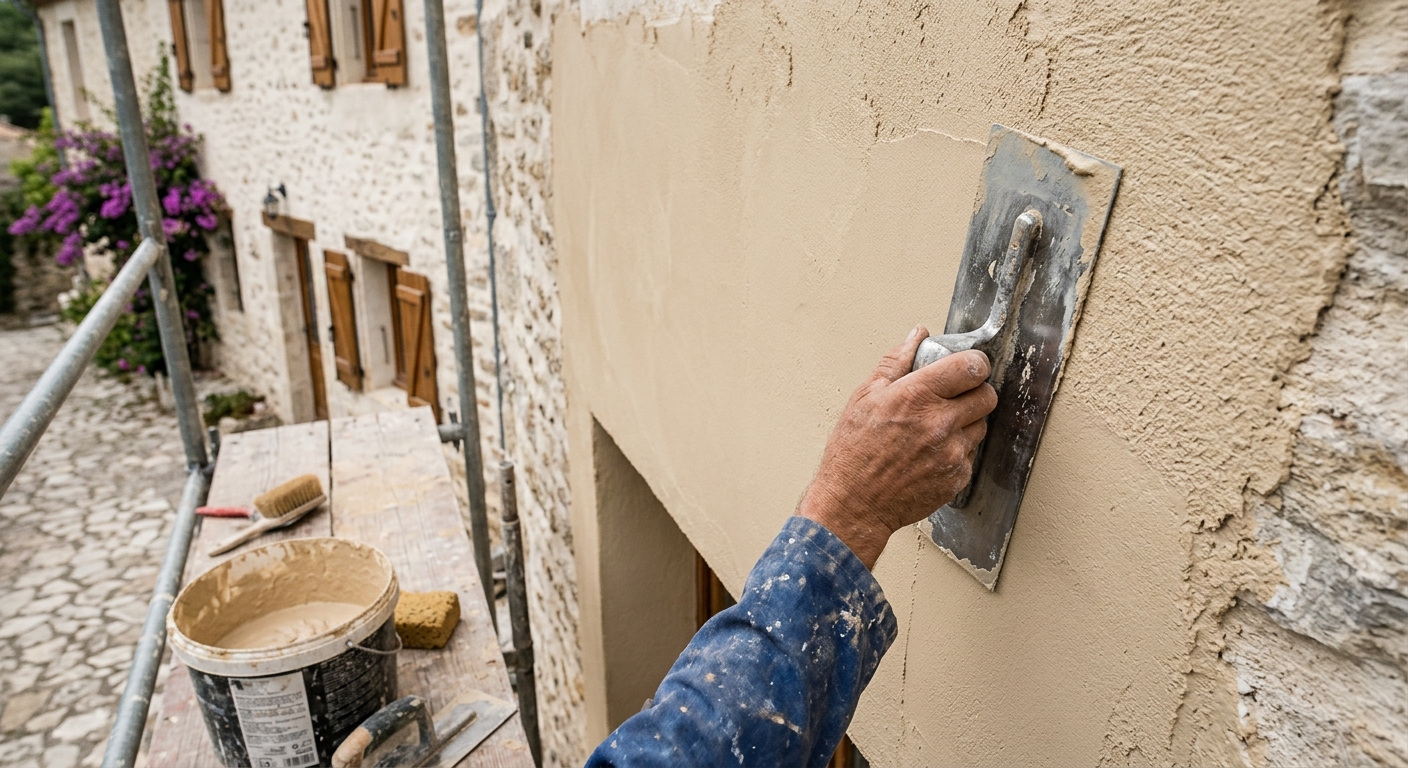 R&eacute;paration des fissures et enduit de fa&ccedil;ade